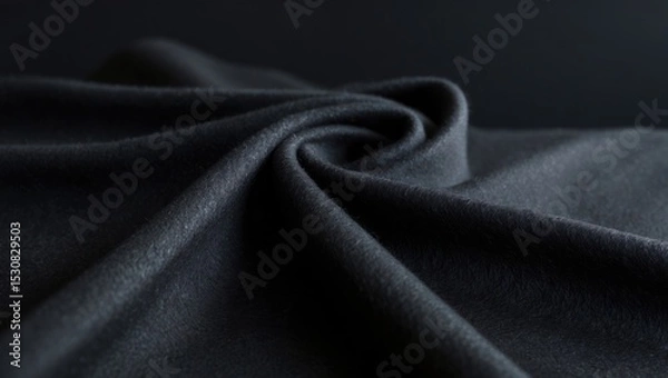 Fototapeta Black wool fabric texture suitable for use as a background