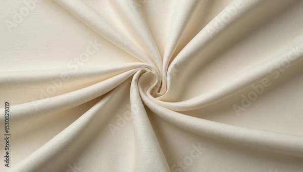 Fototapeta Beige silk cotton fabric wallpaper with a textured background in light cream shade.