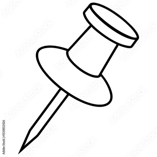 Fototapeta push pin isolated on white
