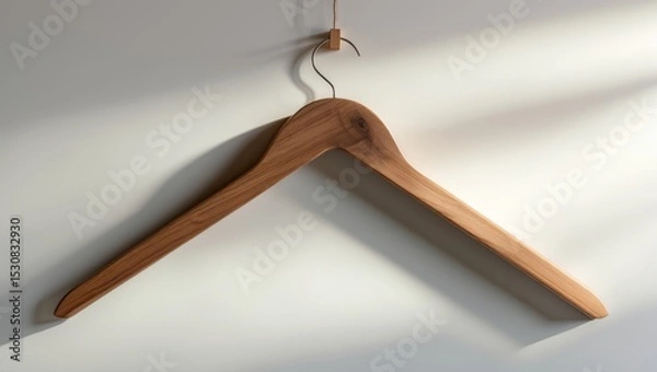 Fototapeta Front view of a wooden frame poster hanger mockup, showcasing the display.
