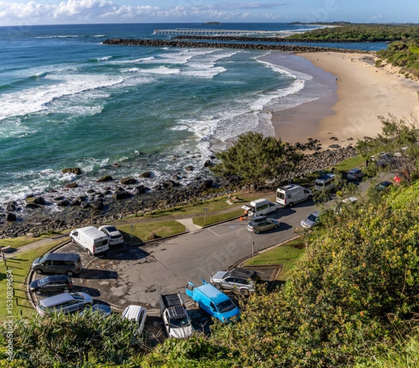 Obraz Duranbah Beach, looking towards the mouth of the Tweed River, on the Queensland and New South Wales border.