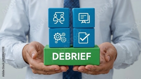 Fototapeta Project Debriefing Framework: Reviewing Processes, Teams & Digital Workflows