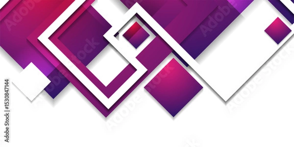 Obraz Violet paper stripes and squares geometric minimal abstract background. Vector corporate design