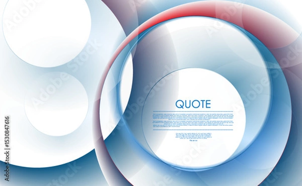 Obraz Bright blue and red glossy smooth abstract circles on the white background. Geometric concept vector design