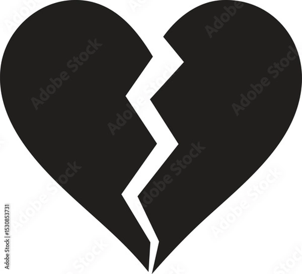 Obraz Broken Heart Symbol - Emotional Pain & Sadness Icon

