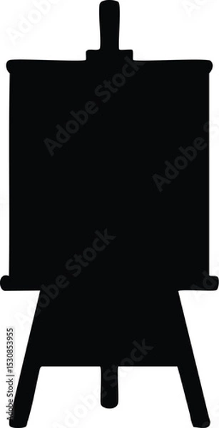Obraz Easel with Blank Canvas Silhouette - Art & Education Icon

