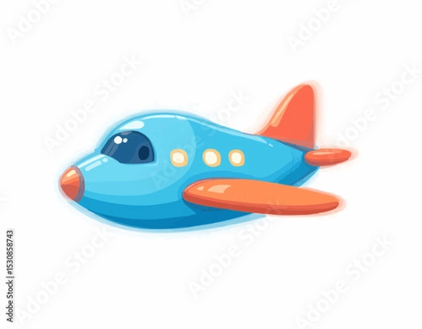 Obraz Adorable Cartoon Airplane Illustration Perfect for Kids' Projects and Designs