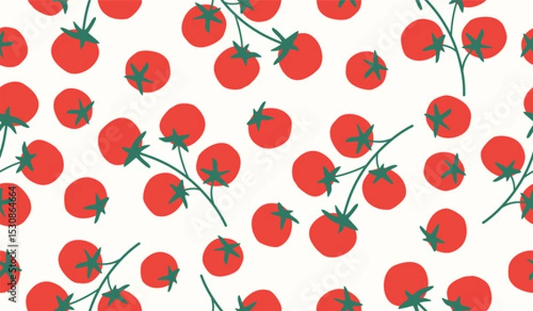 Obraz Cute tomato pattern background vector design