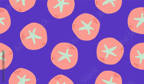 Obraz Cute tomato pattern background vector design