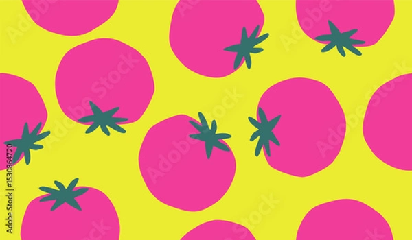Obraz Cute tomato pattern background vector design