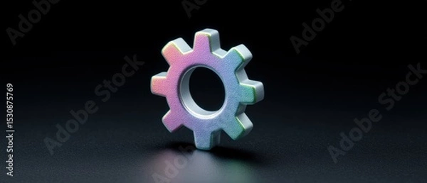 Obraz Innovative gear design digital showcase 3d render abstract environment close-up view technology concept for modern mechanics