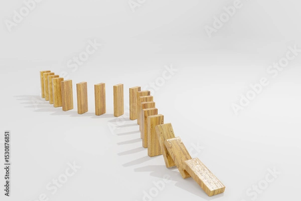 Fototapeta domino effect isolated on white