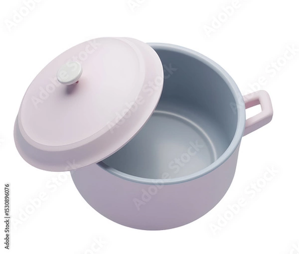 Fototapeta Pink empty open pot saucepan cookware kitchenware for cooking use