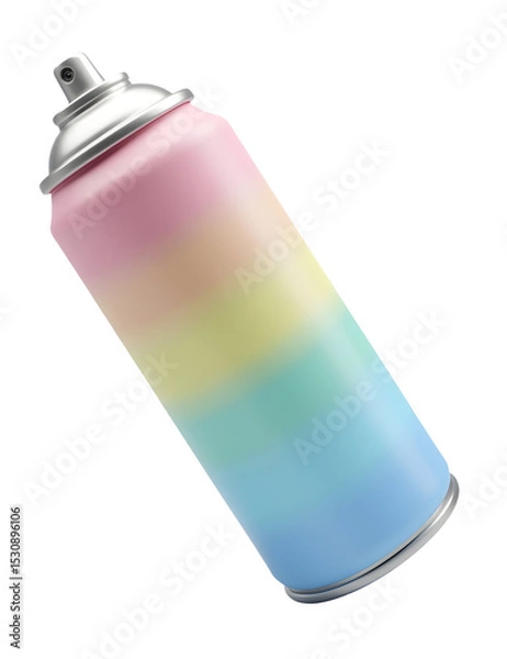 Fototapeta Colorful pastel gradient spray can shows happy and playful artistic design