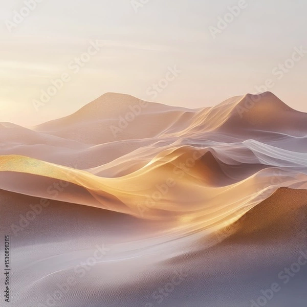 Fototapeta Modern Abstract Landscape with Soft Curves and Colors