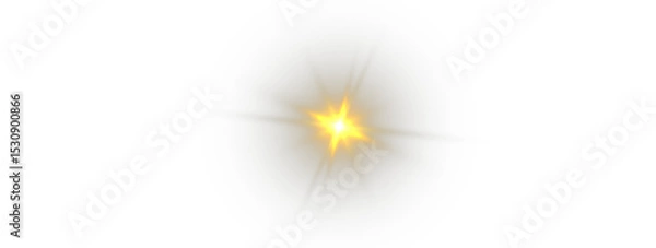 Obraz 	
Png yellow light effect reflections, neon illumination in yellow colors. Bright light lens. Png spotlight spark. Stadium Lighting. Sunlight, Shiny stars, glowing sparks. 