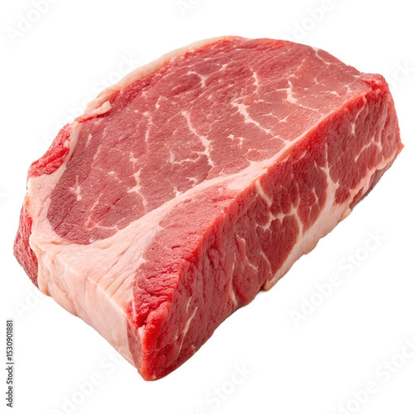 Fototapeta Fresh, high-quality raw pork meat, perfectly isolated on transparent background for food packaging and culinary use.