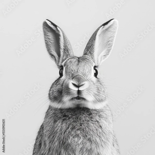 Fototapeta Realistic Rabbit in Elegant Style for Advertisements
