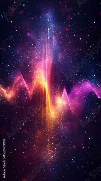 Obraz Space background with bright colors and glowing waves. Suitable for science fiction covers and space themes.