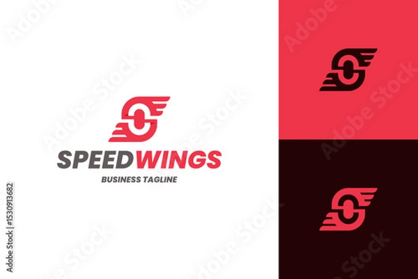 Obraz speed wings s letter logo vector