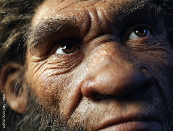 Fototapeta Close up of an ancient Neanderthal man