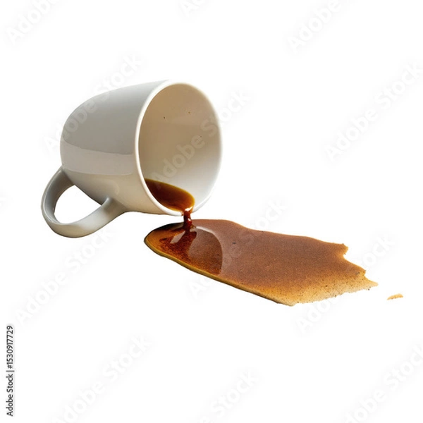 Obraz Spilled coffee on a transparent background.