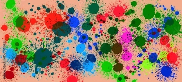 Obraz Colorful Paint Splatter Background – Abstract Ink Explosion Art