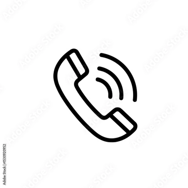 Fototapeta Phone icon with sound waves indicating an incoming call  