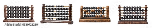 Fototapeta Vintage Wooden Abacus Collection for Educational and Decorative Use