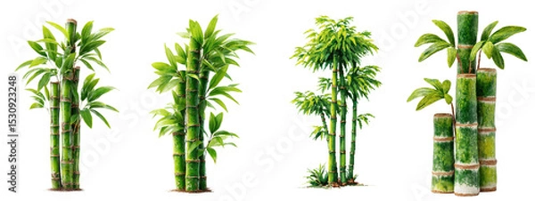 Fototapeta Vibrant Bamboo Forest Illustrations for Nature and Jungle Themes