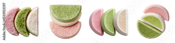Fototapeta Colorful Soap Slices in Various Shapes for Vibrant Bathroom Decor