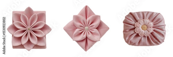 Fototapeta Elegant Fabric Flower Embellishments in Soft Pink Tones