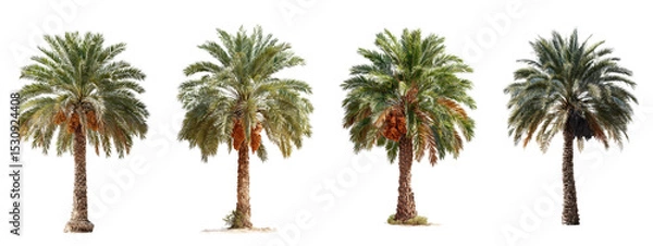 Fototapeta Diverse Collection of Palm Trees in Various Styles and Textures