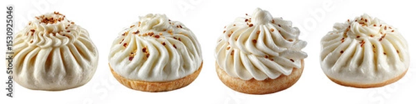 Fototapeta Deliciously Frosted Cupcakes with Creamy Swirls and Sweet Toppings