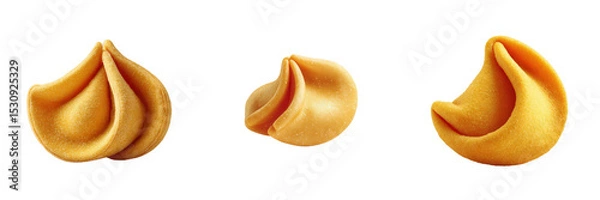 Fototapeta Three Unique Fortune Cookies on Transparent Background for Decor