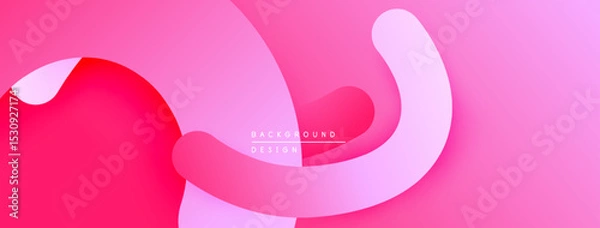 Fototapeta Abstract pink background. Overlapping shapes create depth, smooth gradients offer visual interest. Modern design element.