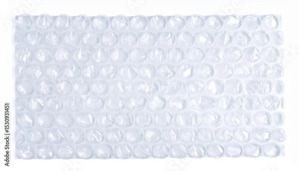 Obraz White background with clear plastic bubble wrap sheet, flat lay