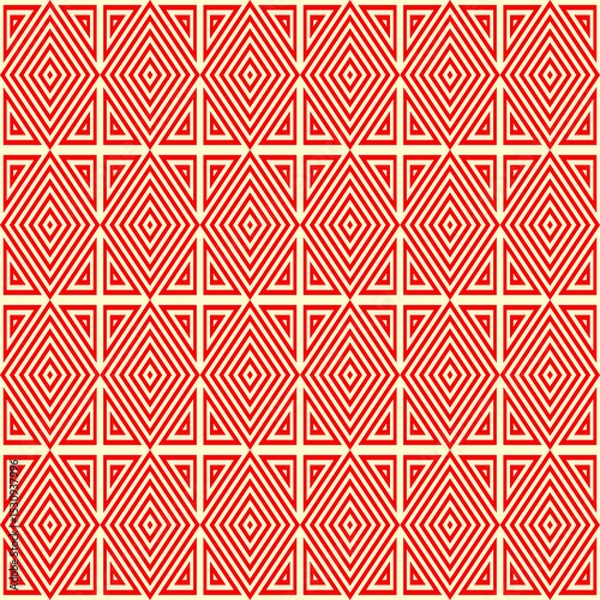 Fototapeta Seamless pattern. Rhombuses, triangles ornament. Geometrical backdrop. Abstract background. Ethnic motif. Geometric figures wallpaper. Digital paper. Ethnical textile print. Web design. Vector artwork