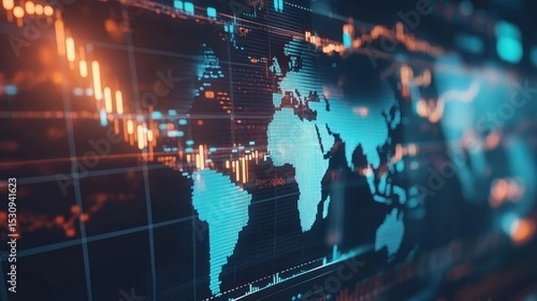 Obraz Investigate the impact of global economic events on investment markets.