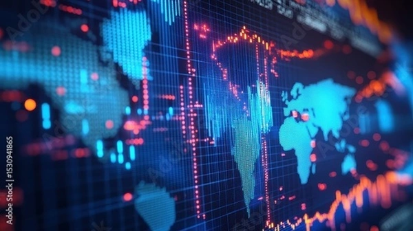 Obraz Investigate the impact of global economic events on investment markets.
