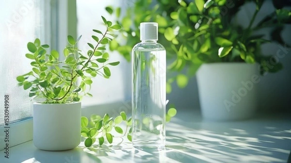Fototapeta The perfect blend of plants and glassware evokes a sense of calm and natural beauty in your home.