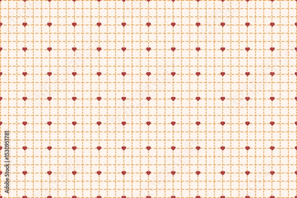 Fototapeta background small love heart and grid lines