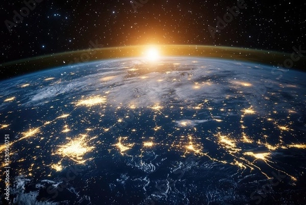 Obraz Global Network Connectivity Viewed from Space