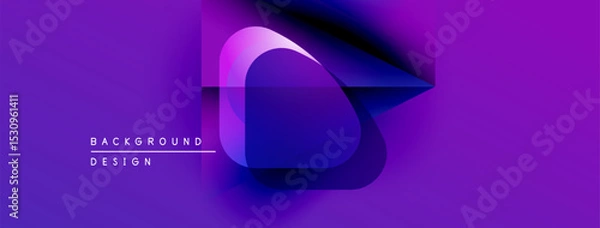 Fototapeta Abstract purple design features overlapping shapes, gradients. Modern aesthetic, vibrant colors create dynamic visual impact.