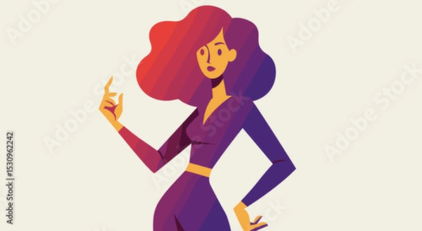 Obraz Stylish woman posing confidently in vibrant colors  
