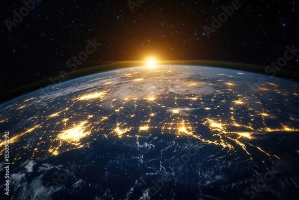 Obraz Global Network Connectivity Viewed from Space