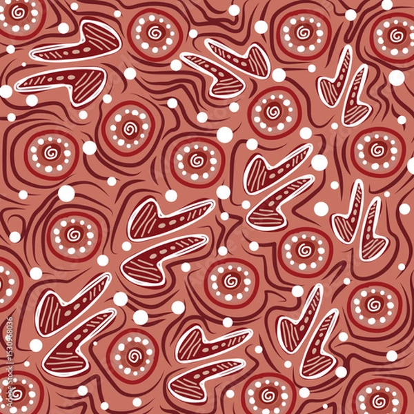 Obraz Aboriginal-style background with symbolic patterns