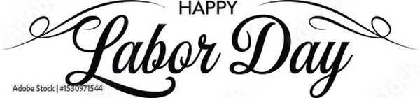 Obraz happy labor day calligraphy hand written lettering text design vector illustration 