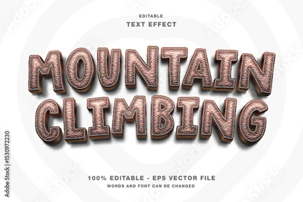 Fototapeta Mountain Climbing 3d Editable Text Effect Template
