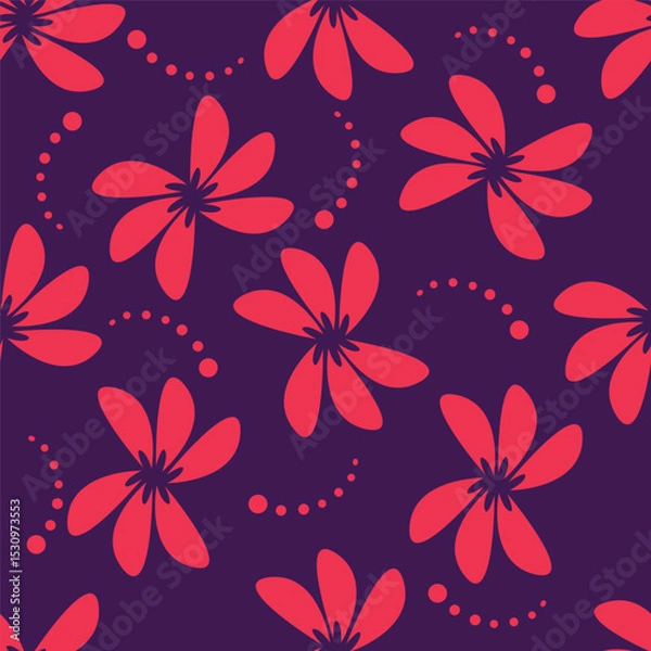 Obraz textile design with cute silhouette foliage pattern image
